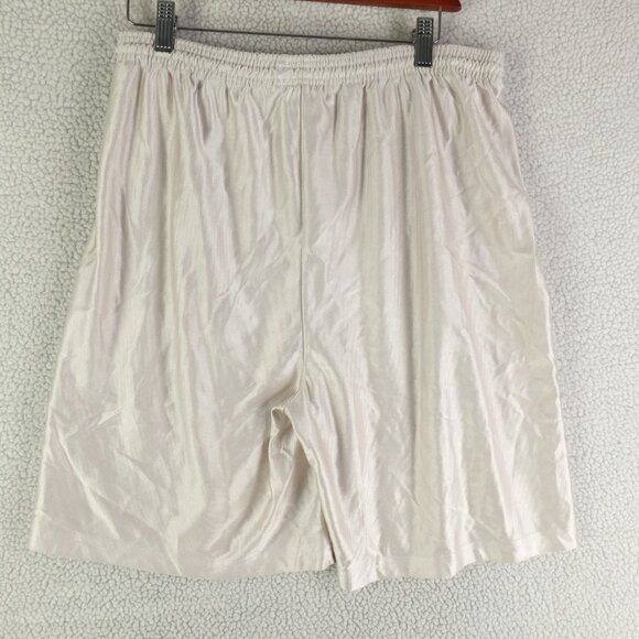 Adidas Vintage 90s Basketball Shorts Medium White Mesh Drawstring Made in Canada - Picture 2 of 10